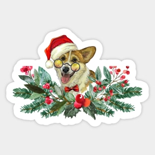 Christmas Corgi Sticker